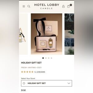 Holiday Gift Set - Hotel Lobby Home Holiday Soy Candle and diffuser set